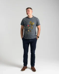 Full‑body male actor portfolio portrait in casual outfit on white studio backdrop — photographed in Harrogate by Dick Lloyd.