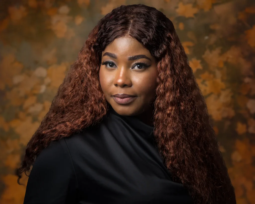 Queenie-9939-Edit Indoor portrait with autumn tones and soft, flattering light