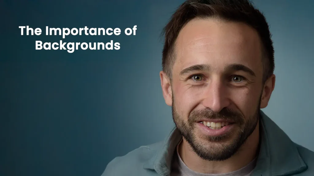 Professional indoor portrait showing how background colour complements the subject — an example of simple indoor portrait background techniques.