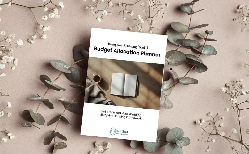Mock-up of the Yorkshire Wedding Budget Allocation Planner by Dick Lloyd Photography