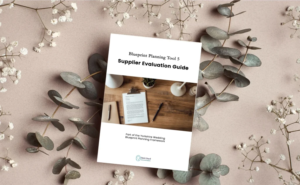Mock-up of the Yorkshire Wedding Supplier Evaluation Guide by Dick Lloyd Photography