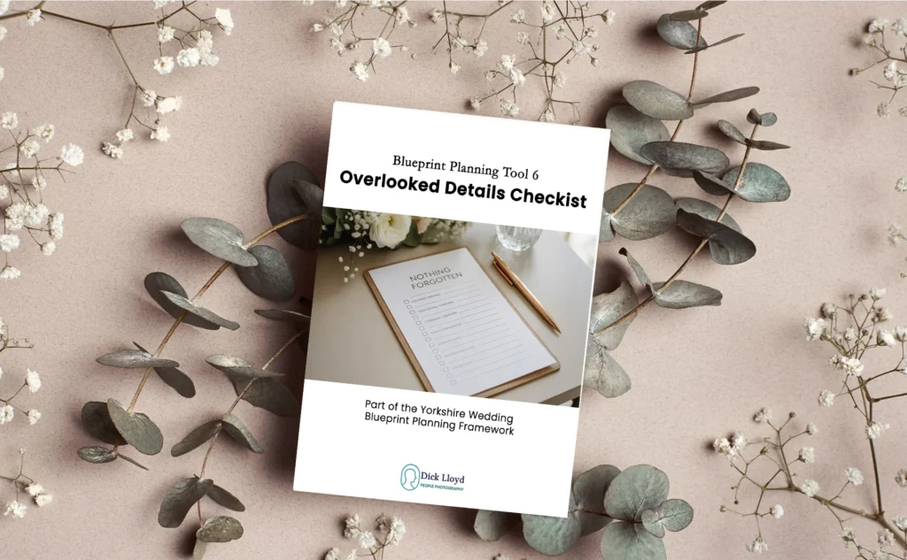 Mock-up of the Yorkshire Wedding Overlooked Details Checklist by Dick Lloyd Photography