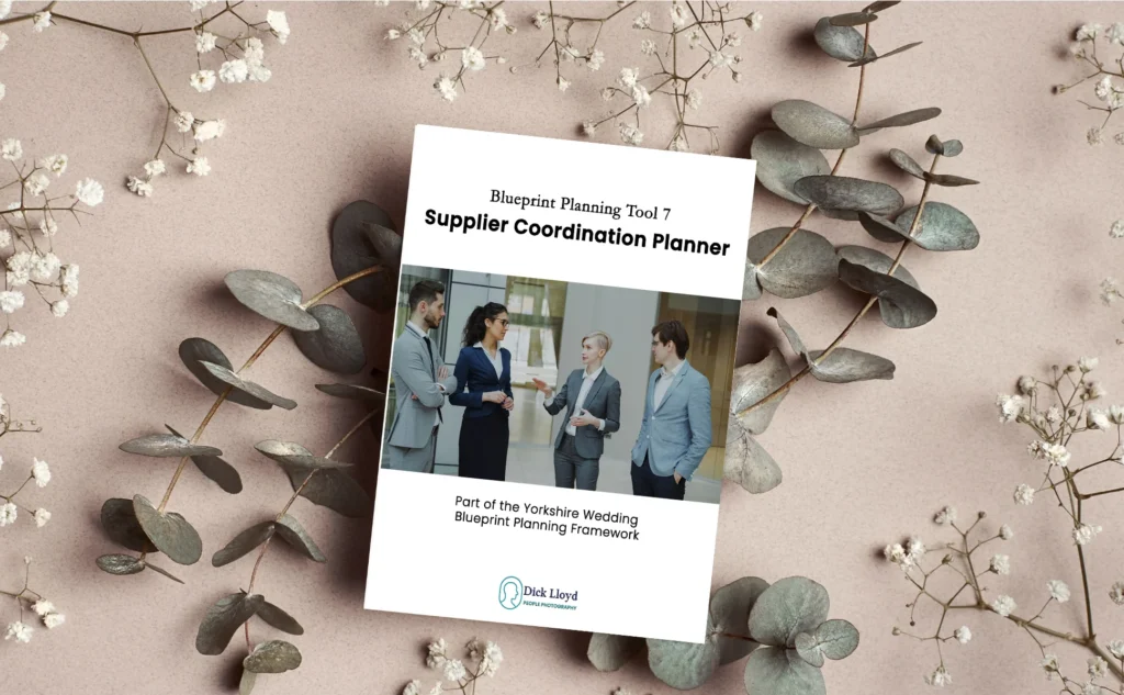 Mock-up of the Yorkshire Wedding Supplier Coordination Planner by Dick Lloyd Photography